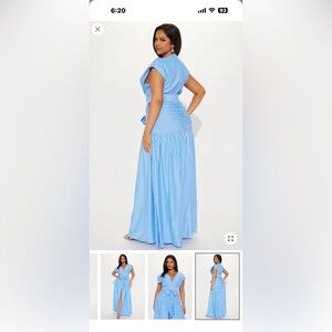 Fashion Nova brand new never worn blue and white striped maxi dress 3X